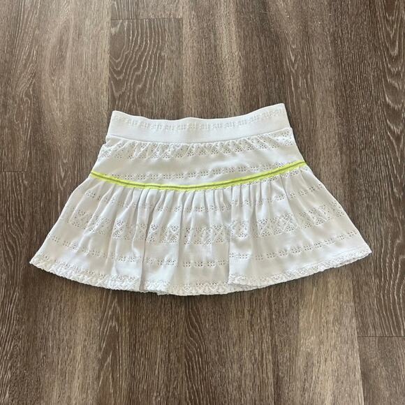 EUC L’Etoile Sport x Veronica Beard Pointelle Knit White Tennis Skirt M Eyelet - Picture 3 of 16